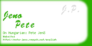 jeno pete business card
