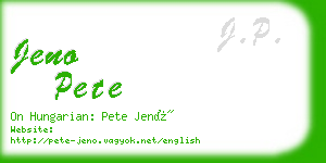 jeno pete business card